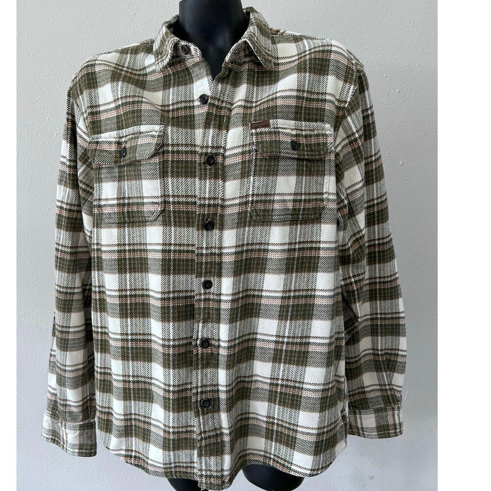 Orvis Heavy Flannel Plaid Shacket Sz L Pockets Outdoors Gorpcore‎ Hiking camping